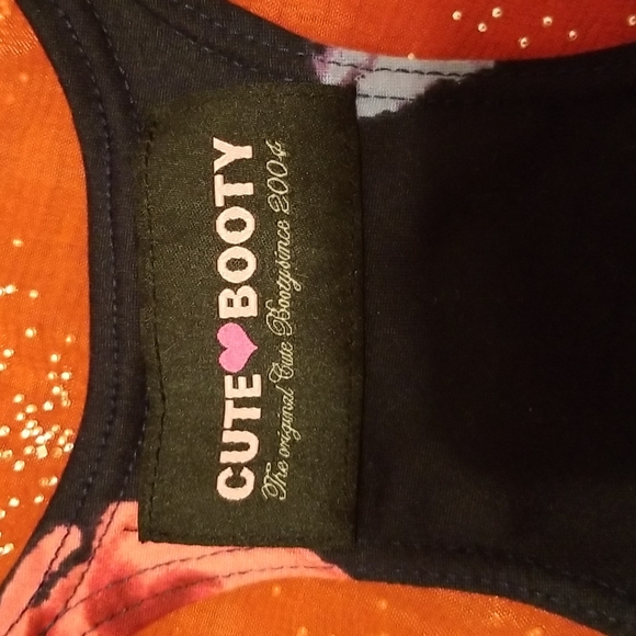 *NEW* CUTE BOOTY LOUNGE FLOWER PRINT Razorback top/bra (med) NWOT - Picture 3 of 7